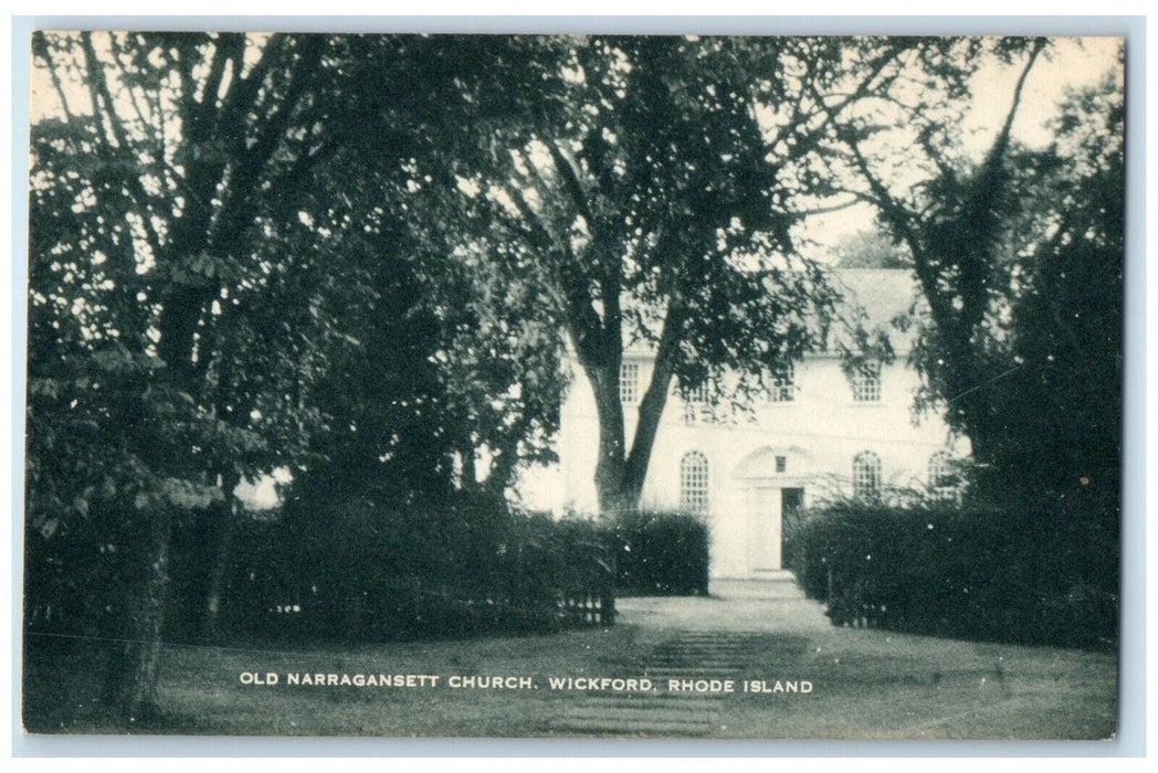 c1940 Old Narragansett Church Exterior Wickford Rhode Island RI Artvue Postcard