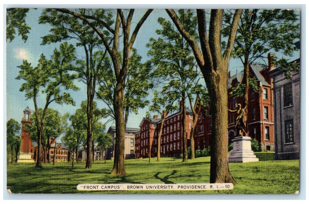 1941 Front Campus Brown University Exterior Providence Rhode Island RI Postcard