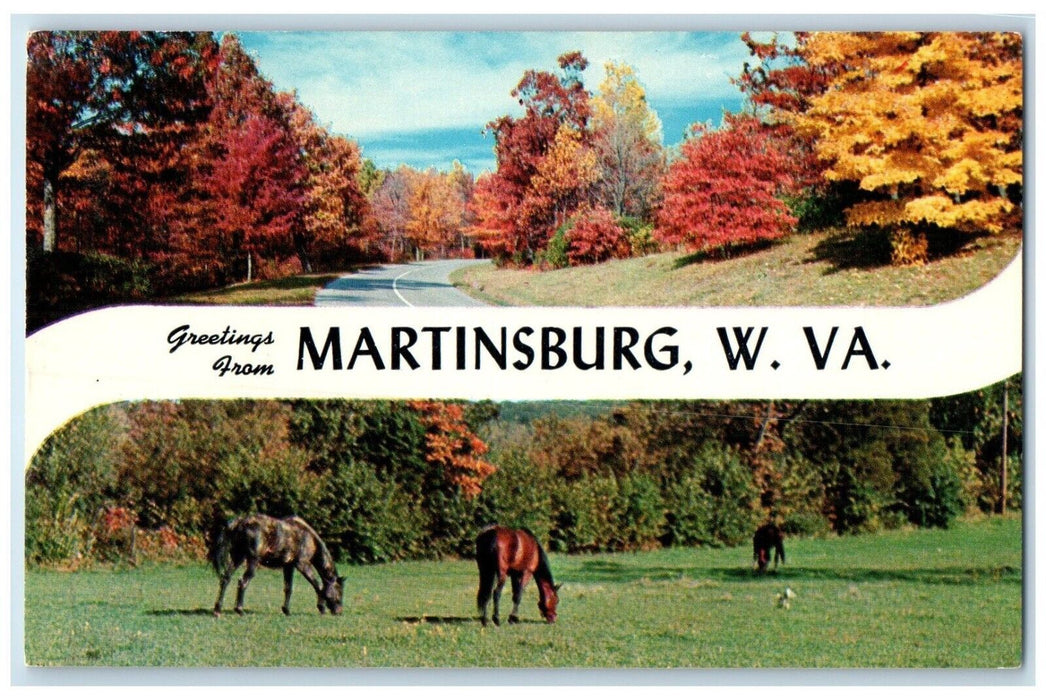 c1960 Greetings From Banner Martinsburg West Virginia Vintage Antique Postcard