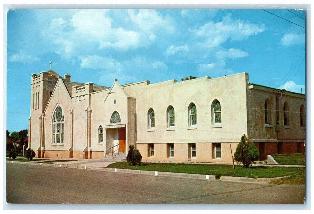 c1960 Center Street Methodist Church Exterior Tucumcari New Mexico NM Postcard