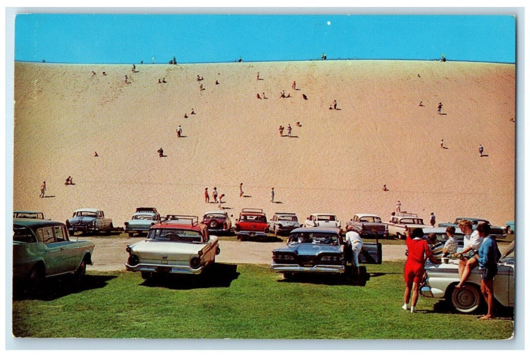 1962 Dune Climbing Real Thrill Sleeping Bear Dune Glen Haven Michigan Postcard