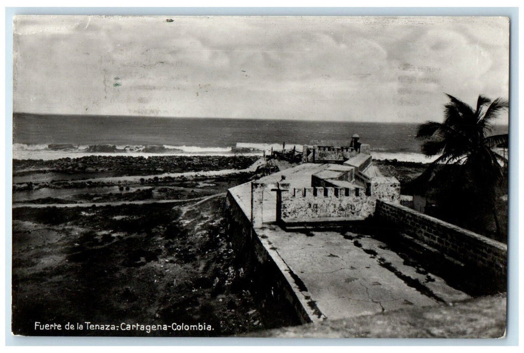 1934 Fuerte De La Tenaza Cartagena Colombia Vintage RPPC Photo Postcard