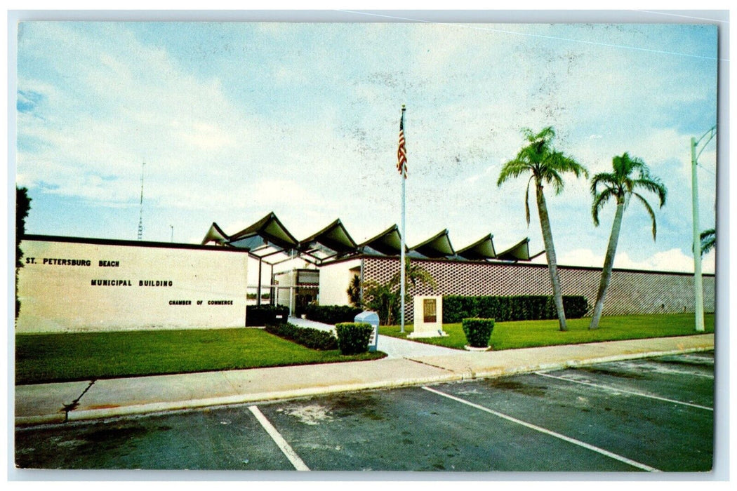 c1960 Municipal Building Chamber St. Petersburg Beach Florida Vintage Postcard
