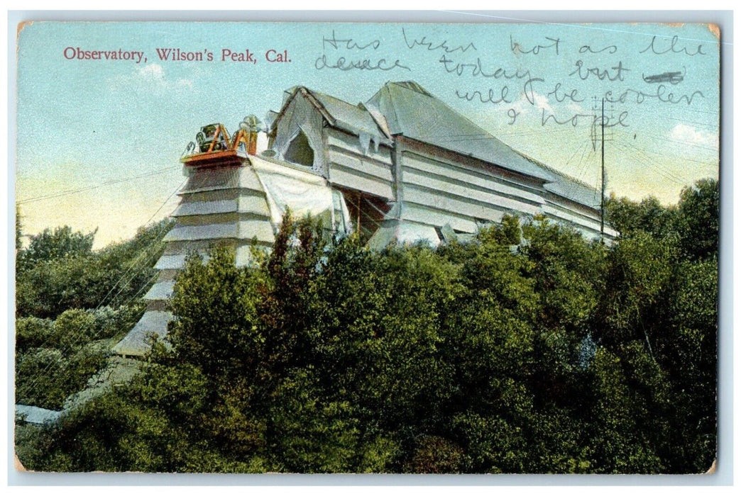 1908 Observatory Exterior Building Wilsons Peak California CA Vintage Postcard