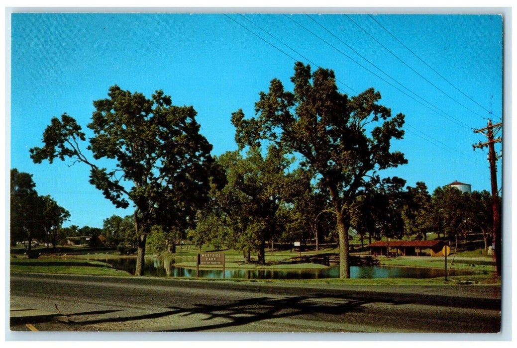 c1960 Westside Park Lake Pond Territorial Museum Yankton South Dakota Postcard