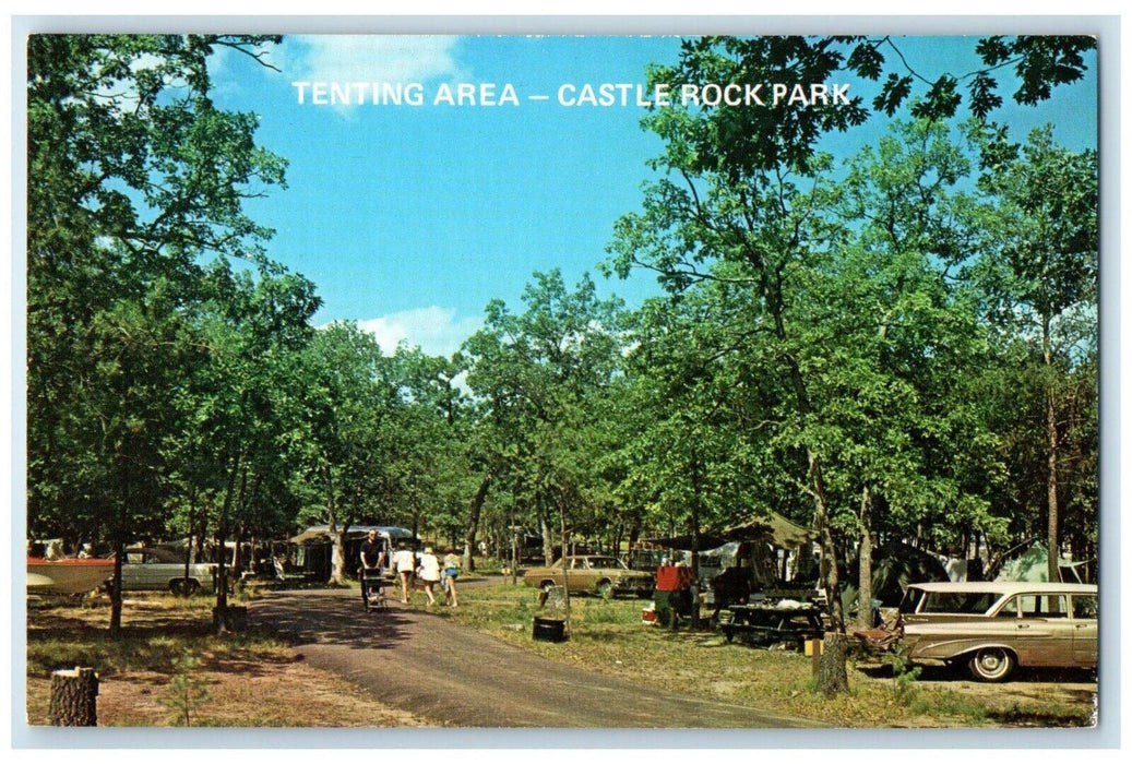 c1960 Wisconsin Finest Tenting Area Castle Rock Park Wisconsin Unposted Postcard