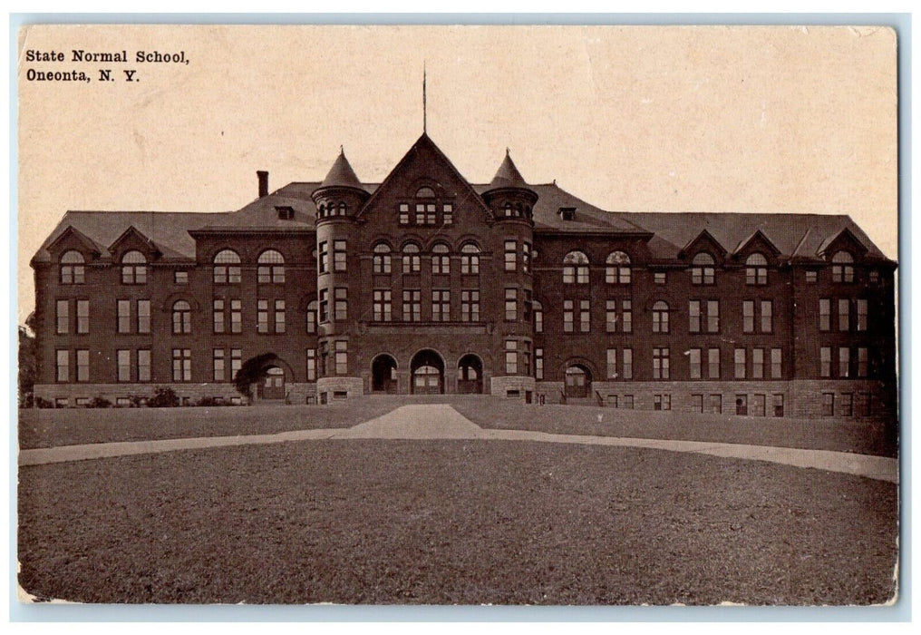 c1910 Front View State Normal School Oneonta New York Unposted Vintage Postcard