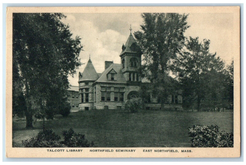 c1940 Talcott Library Northfield Seminary East Northfield Massachusetts Postcard