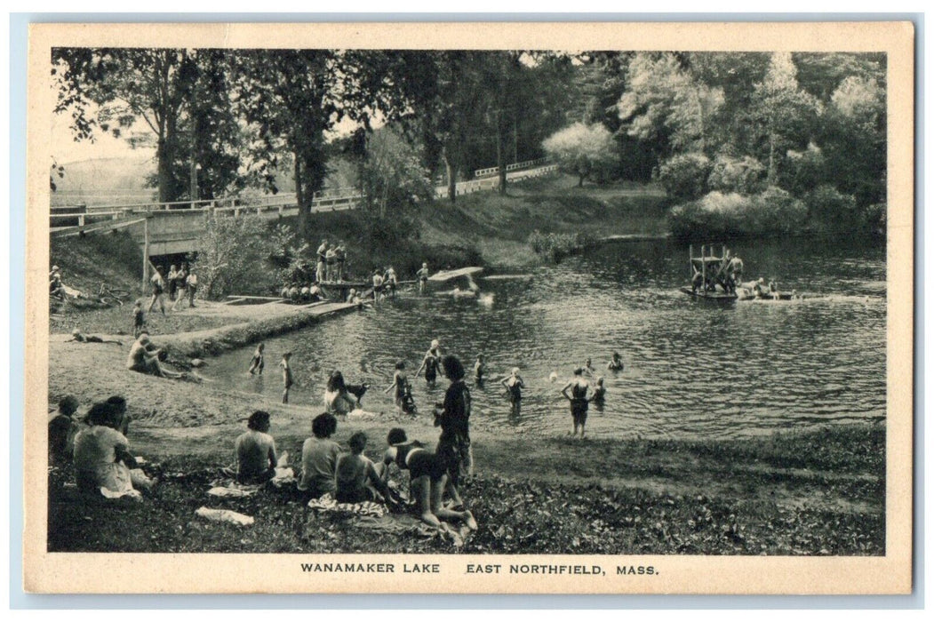 c1940 Wanamaker Lake Road River East Northfield Massachusetts Vintage Postcard