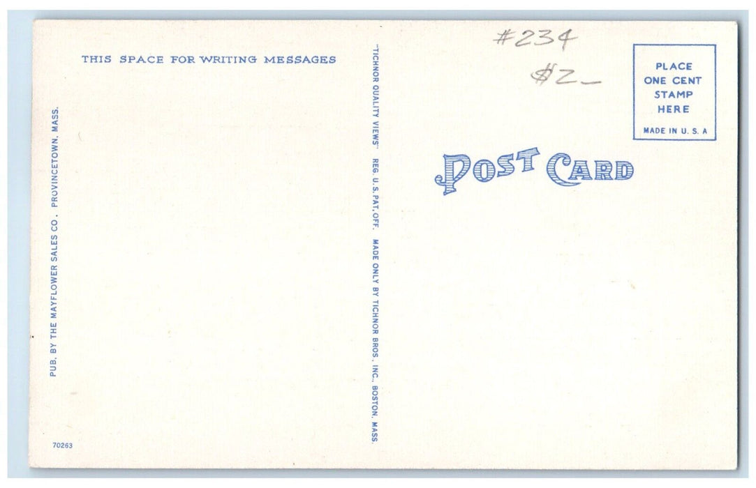 c1940 Commercial Street Looking West Provincetown Massachusetts Vintage Postcard