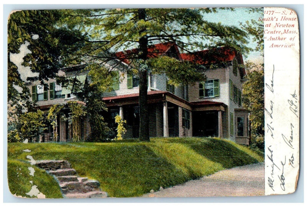 1905 SF Smith's House Exterior Newton Centre Massachusetts MA Vintage Postcard