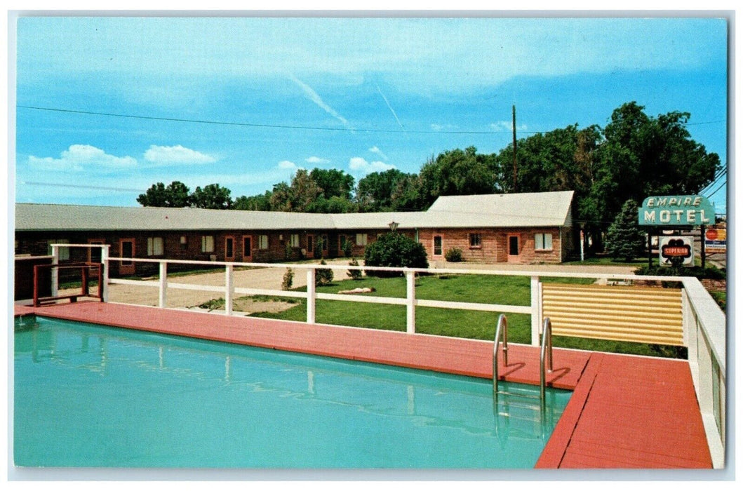 c1960's View Of Empire Motel And Swimming Pool Brush Colorado CO Postcard