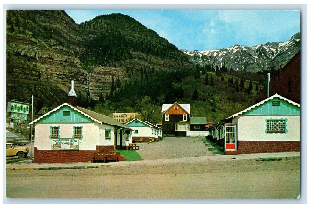 c1950's Alpine Motel Roadside Ouray Colorado CO Unposted Vintage Postcard