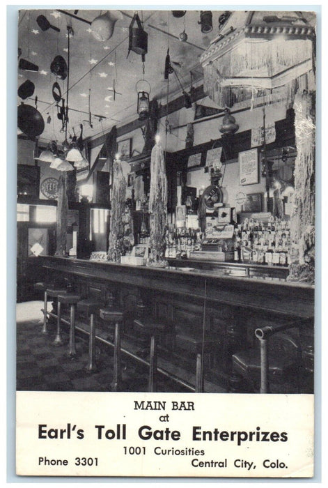 Main Bar At Earl's Toll Gate Enterprizes Central City Colorado CO Postcard