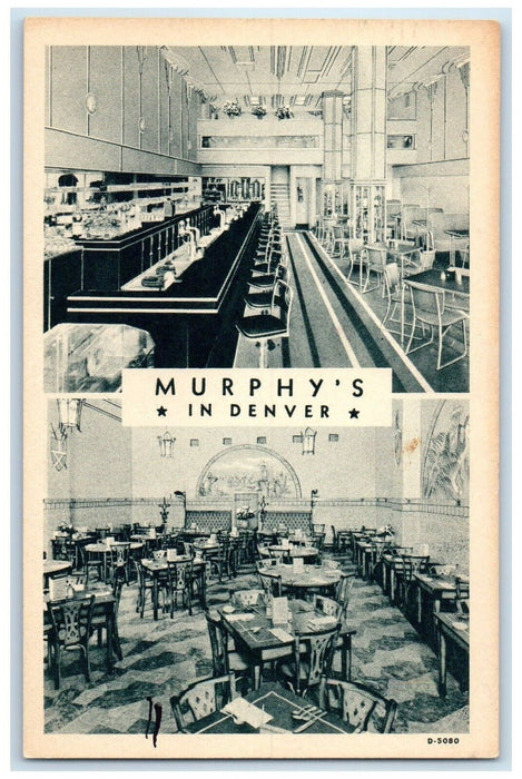 c1930's Murphy's Fine Food Dining Room Denver Colorado CO Dual View Postcard