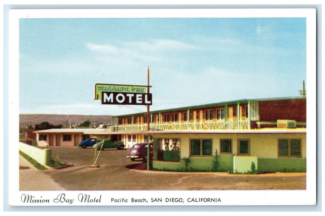 c1950's Mission Bay Motel Pacific Beach San Diego California CA Vintage Postcard