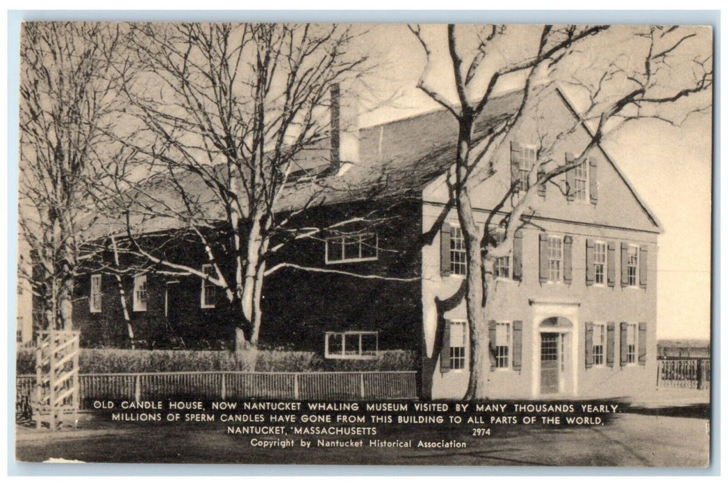 1940 Candle House Nantucket Whaling Museum Sperm Candles Massachusetts Postcard