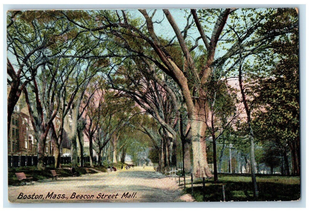 c1905 Beacon Street Mall Exterior Boston Massachusetts Vintage Antique Postcard