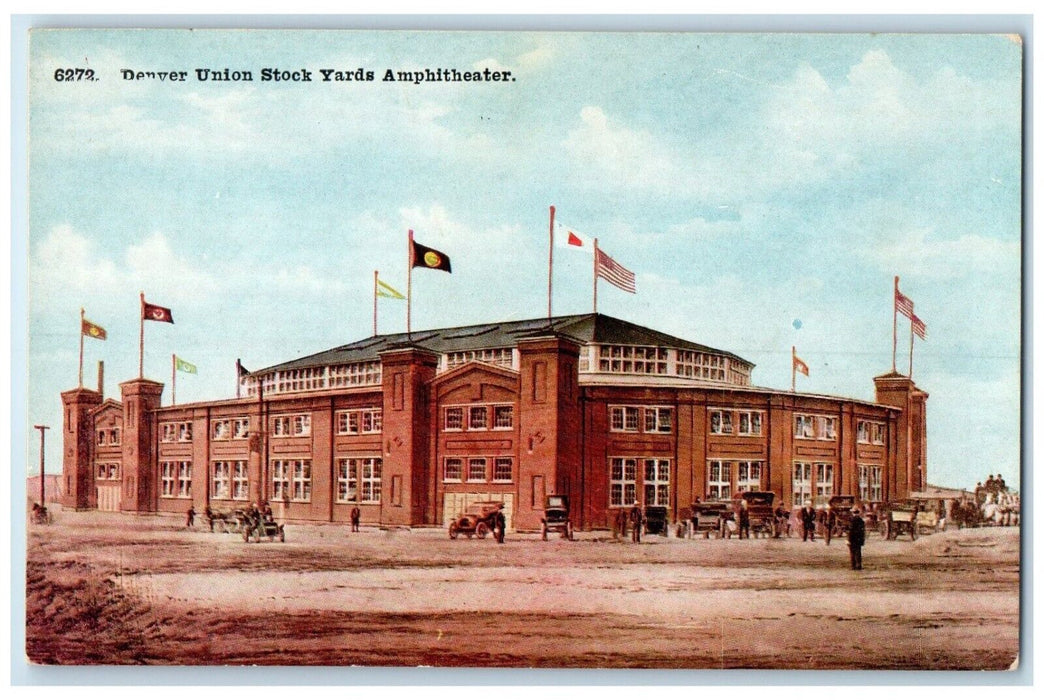 c1920's Denver Union Stock Yards Amphitheater Building Colorado CO Postcard