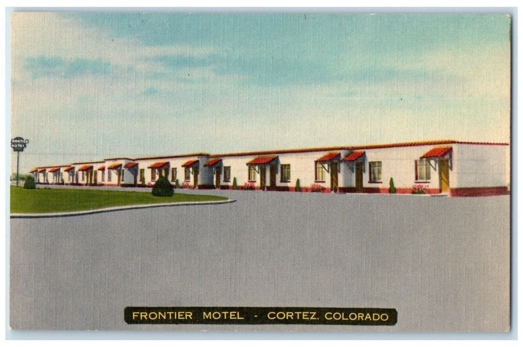 c1950's Frontier Motel Roadside Cortez Colorado CO Unposted Vintage Postcard