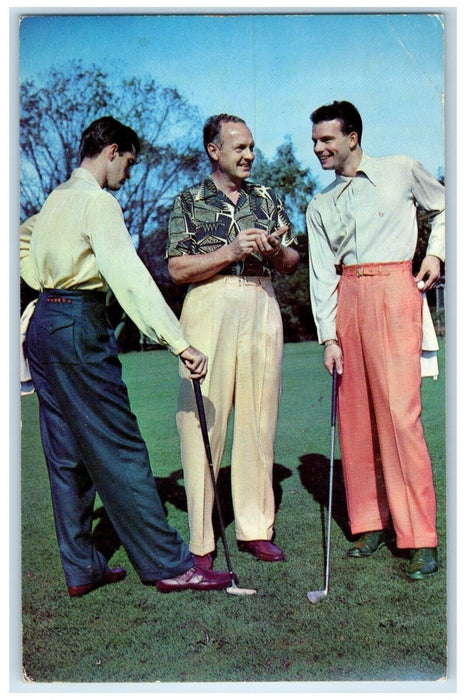 1951 Golf Fashion Eze Slax New York City NY Advertising Posted Vintage Postcard