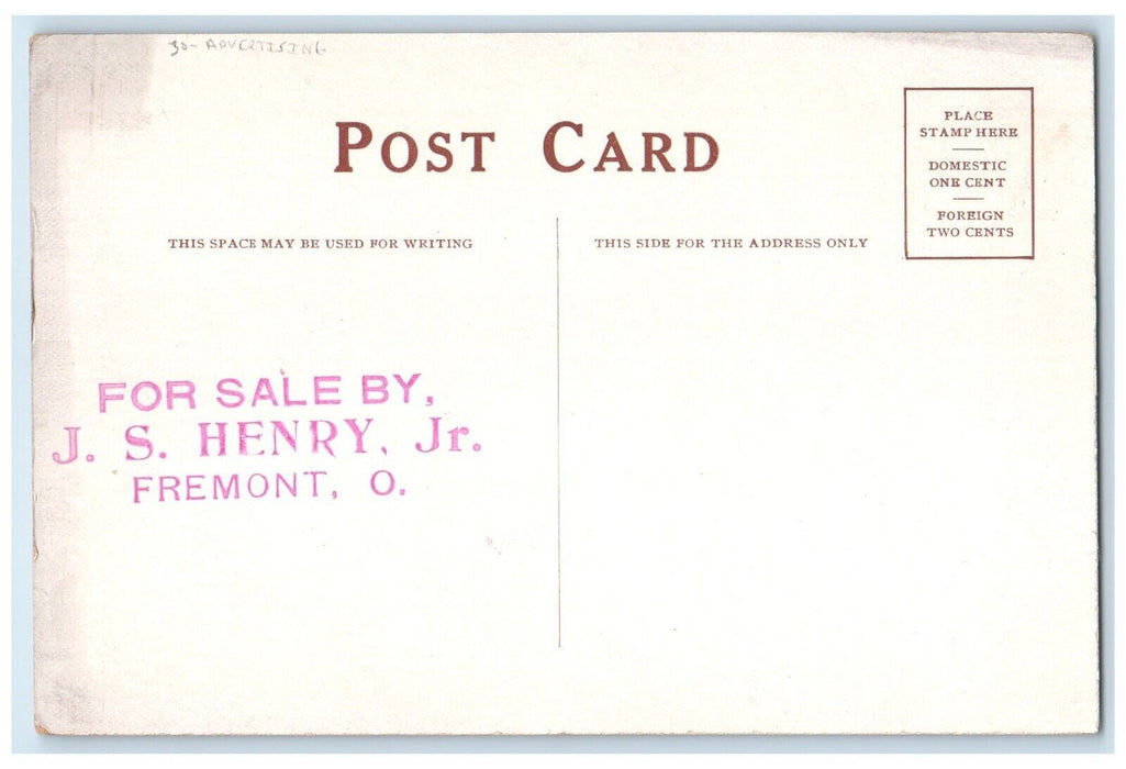 c1910's Dorothy Dainty JS Henry Jr. Fremont Ohio OH Advertising Antique Postcard