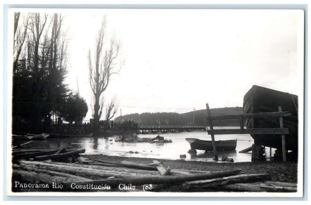 c1940's Panorama View Rio Constitution Chile Unposted RPPC Photo Postcard