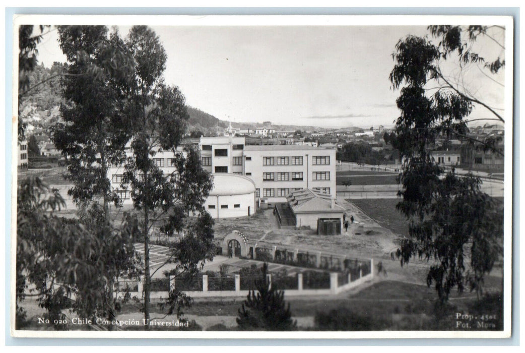 c1950's University Building View Concepcion Chile Vintage RPPC Photo Postcard