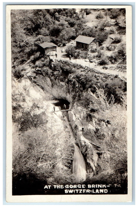 c1930's Scene At The Gorge Brink Switzerland Unposted RPPC Photo Postcard