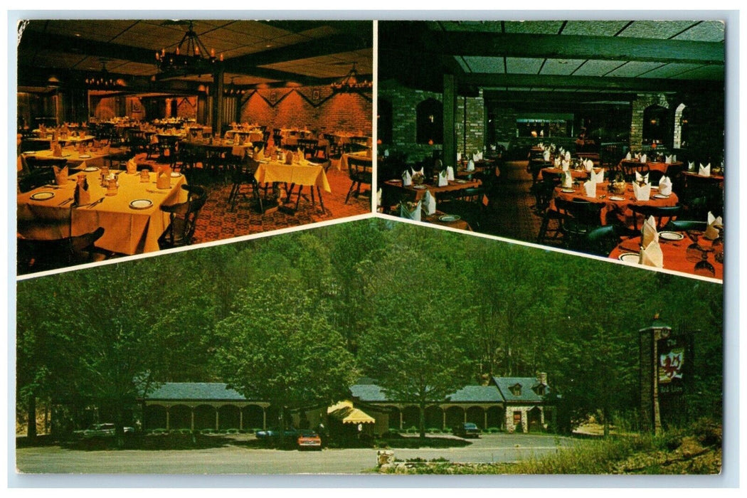 c1950's The Red Lion Restaurant Ridgefield Connecticut CT Multiview Postcard