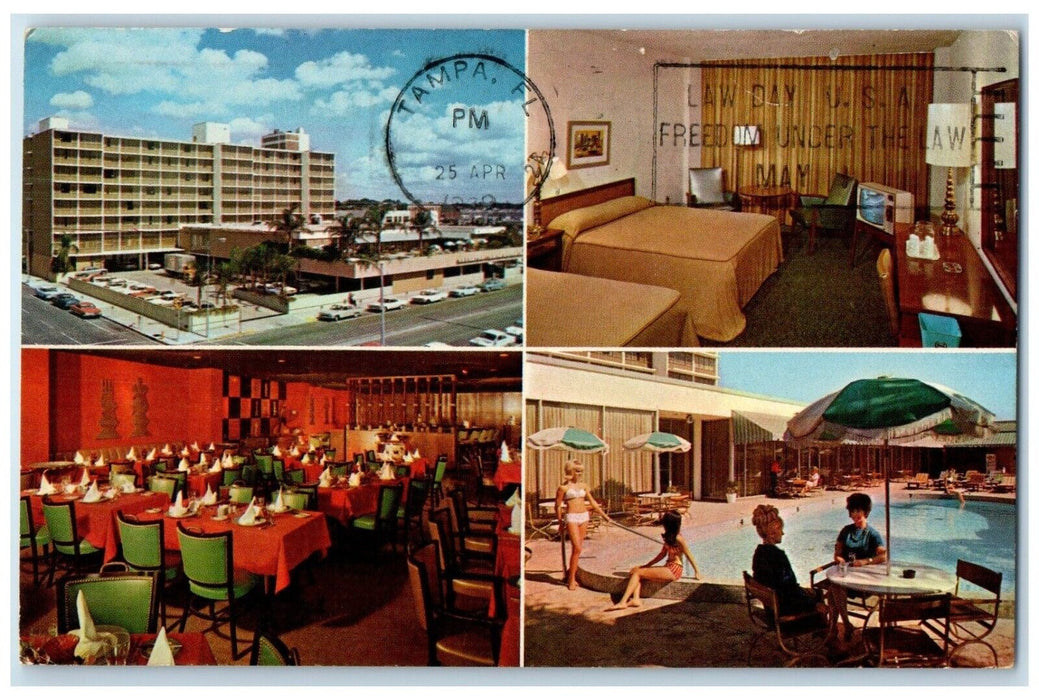 1969 Sheraton Tampa Motor Inn Tampa Florida FL Multiview Vintage Postcard
