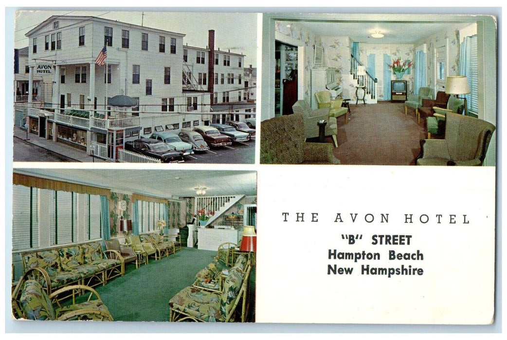 1960 The Avon Hotel B Street Hampton Beach New Hampshire NH Multiview Postcard