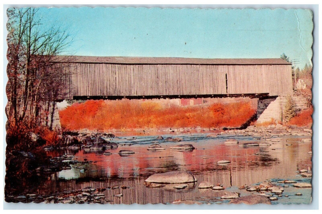 c1950's Covered Bridge Between Dover Foxcroft And Greenville Maine ME Postcard