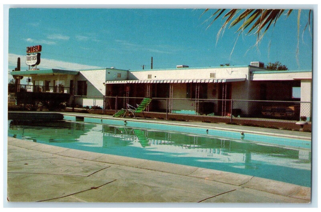 c1950's Trails West Motel And Swimming Pool Mesa Arizona AZ Vintage Postcard