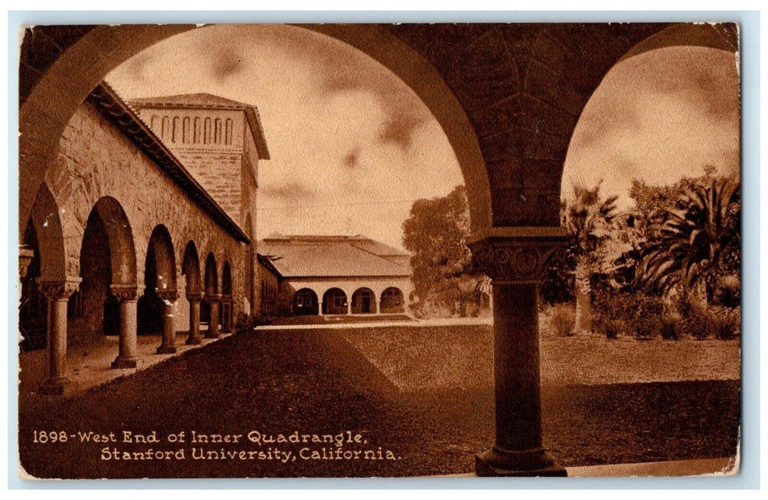 1917 West End Inner Quadrangle Stanford University California CA Posted Postcard
