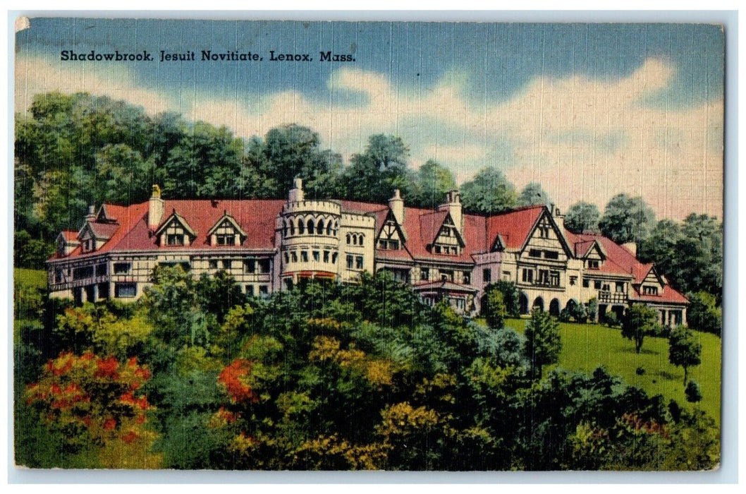 c1940 Exterior View Shadowbrook Jesuit Novitiate Lenox Massachusetts MA Postcard