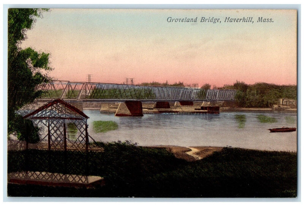 c1910 Scenic View Groveland Bridge Haverhill Massachusetts MA Unposted Postcard