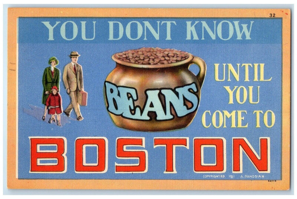 1953 You Don't Know Until You Come Beans Boston Massachusetts Vintage Postcard