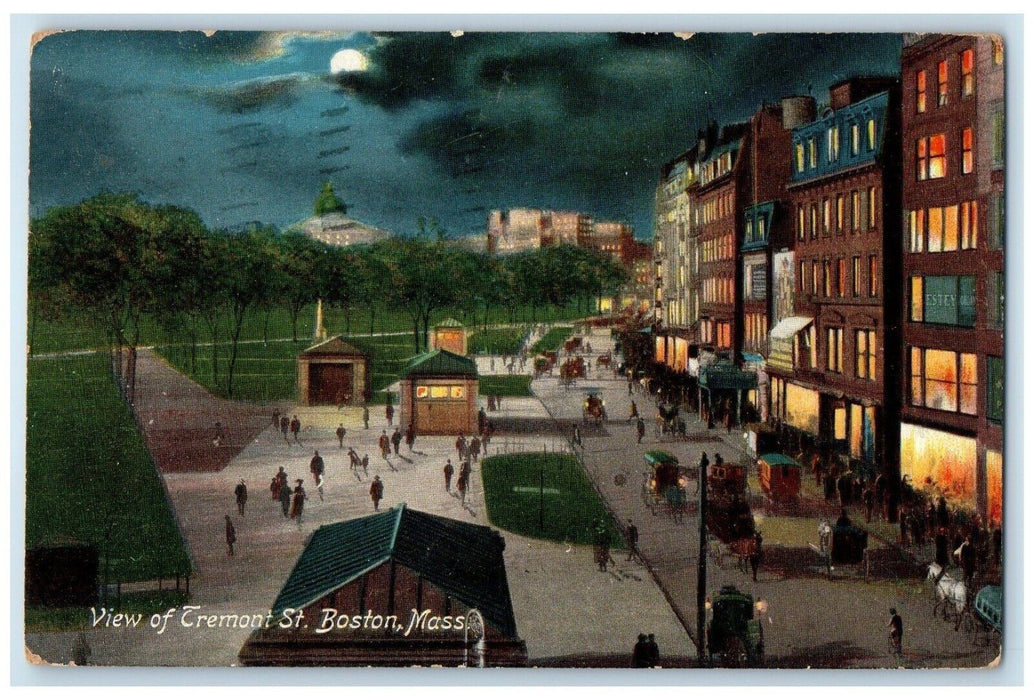 1907 View Tremont St. Exterior Building Boston Massachusetts MA Vintage Postcard