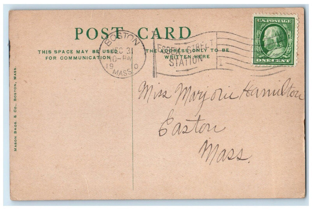 1910 Park Street Exterior Building Boston Massachusetts Vintage Antique Postcard