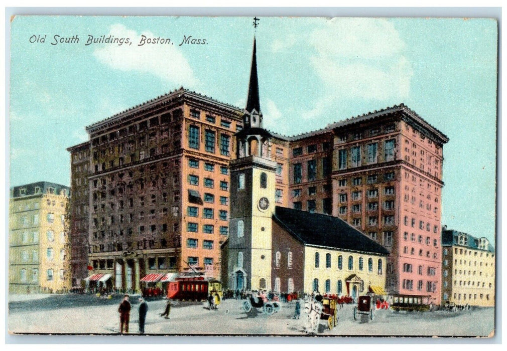 c1910 Old South Buildings Exterior Boston Massachusetts Vintage Antique Postcard