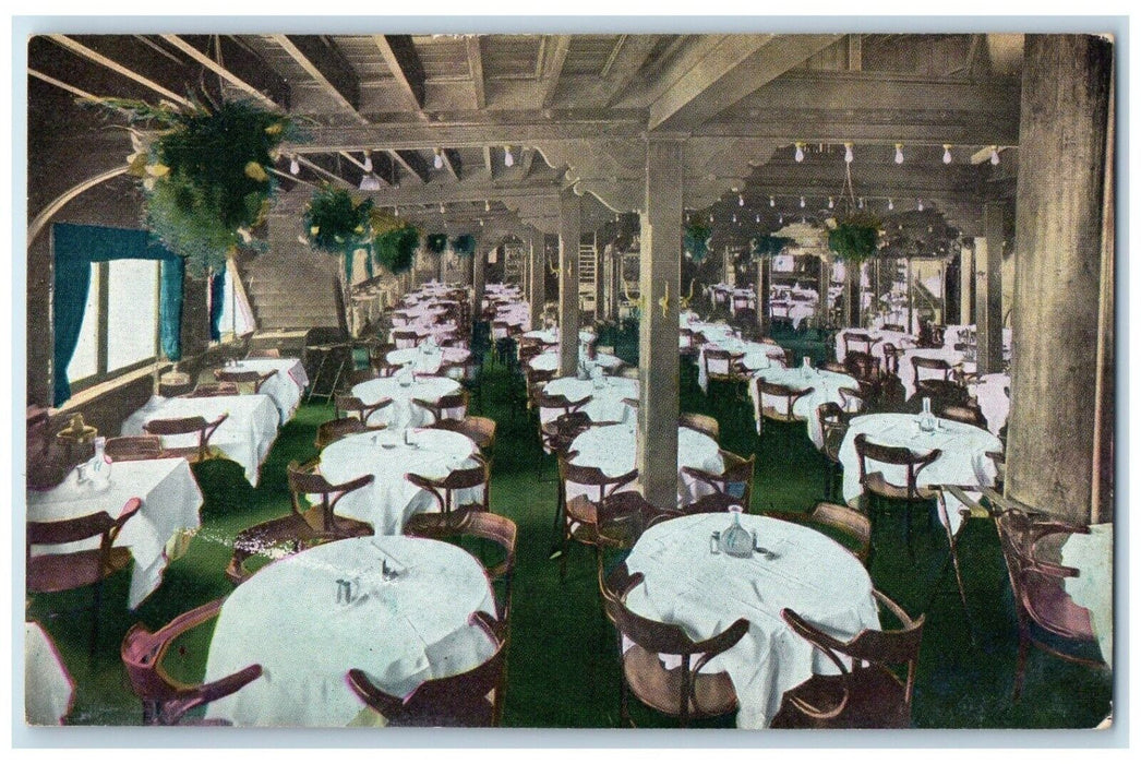 c1910's Ship Cafe Dining Room Interior Venice California CA Antique Postcard