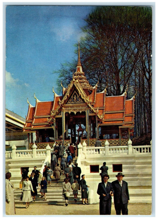 1958 Visitors in Pavilion of Thailand Posted Vintage Telexpo Postcard