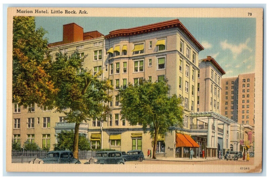 c1930's Marion Hotel Building Cars Little Rock Arkansas AR Vintage Postcard