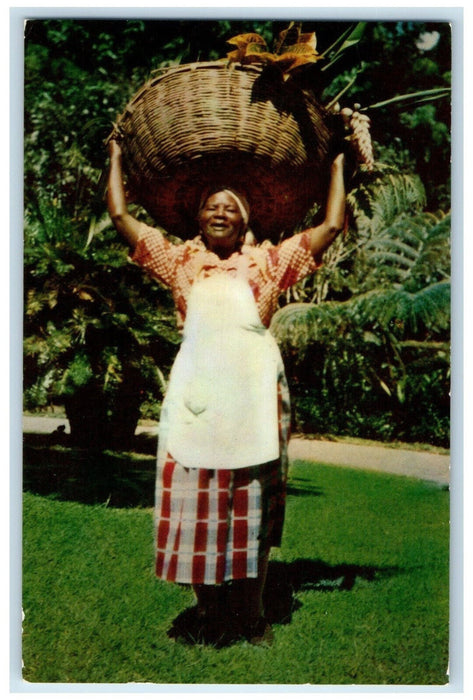 c1960's Fruit and Flower Vendor Jamaica B.W.I. Vintage Posted Postcard