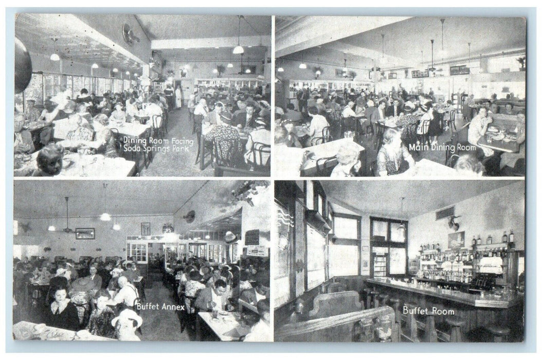 c1910's Smith Restaurant Dining Room Manitou Springs CO Multiview Postcard