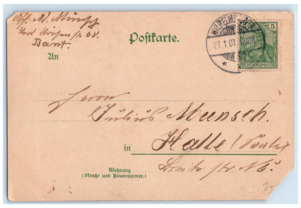 1901 Ship Tanks in Dry Dock Landing Germany Posted Antique Postcard