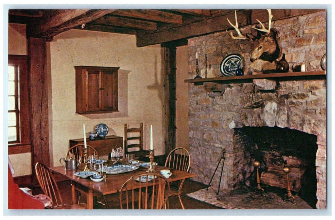 c1950's Fort Osage Kitchen Fireplace Sibley Missouri MO Vintage Postcard