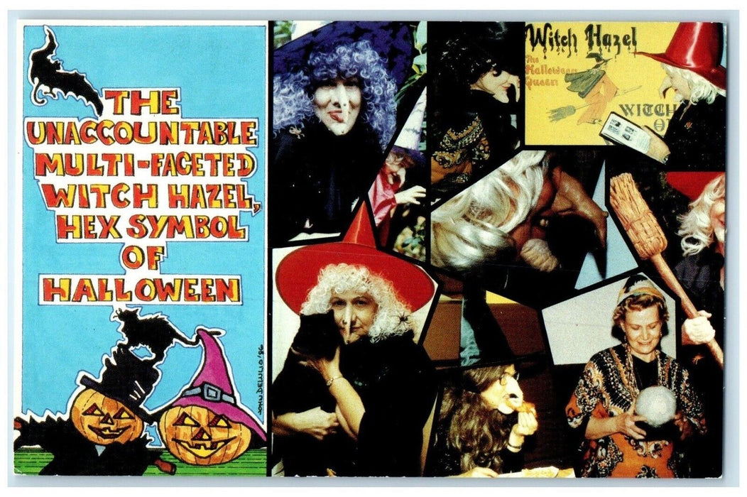 1986 Halloween Witch Hazel Leler Houston Texas TX Unposted Vintage Postcard