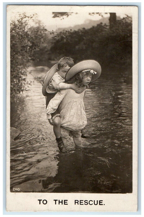 1905 Children To The Rescue Atlanta Georgia GA RPPC Photo Antique Postcard
